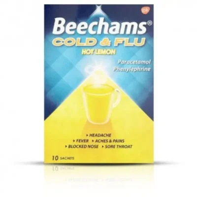 Hot lemon flu relief sachets